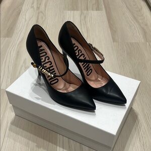 Moschino Black Pointed-Toe Heels